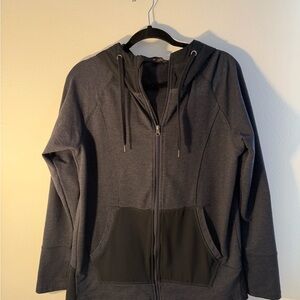 Women's Gray And Black Hooded Jacket